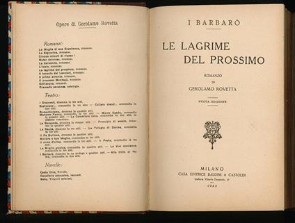 Le lagrime del prossimo - Gerolamo Rovetta - copertina