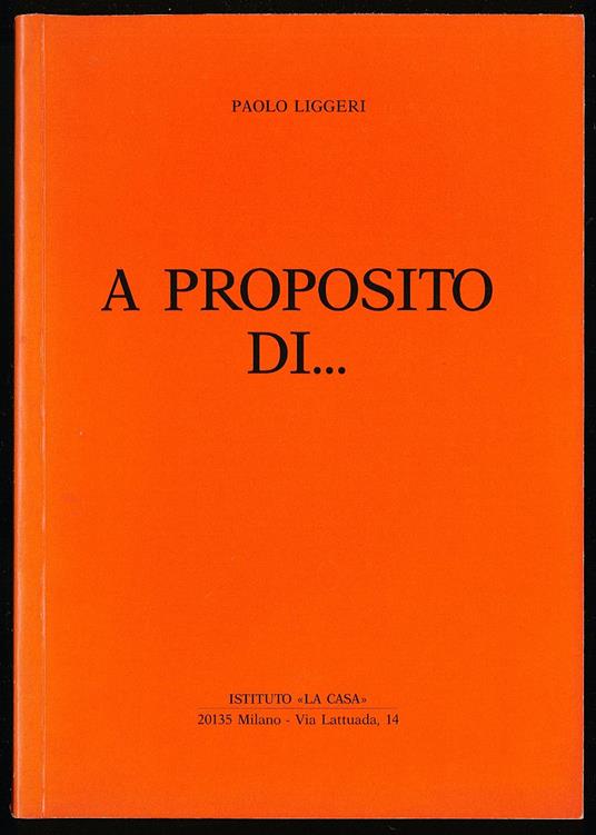 A proposito di - Paolo Liggeri - copertina
