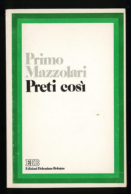 Preti così - Pietro Mazzola - copertina