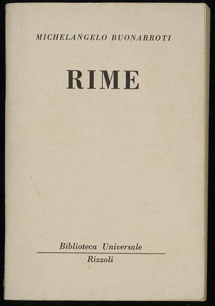 Rime - Michelangelo Buonarroti - copertina