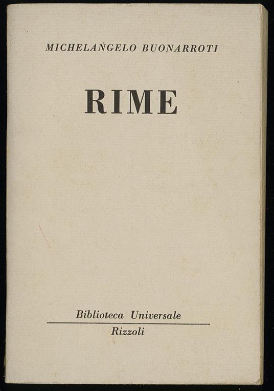 Rime - Michelangelo Buonarroti - copertina