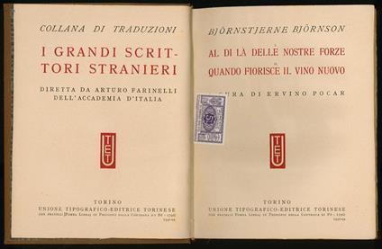 Al di là delle nostre forze - Quando fiorisce il vino nuovo - Bjørnstjerne Bjørnson - copertina
