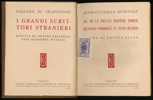Al di là delle nostre forze - Quando fiorisce il vino nuovo - Bjørnstjerne Bjørnson - copertina