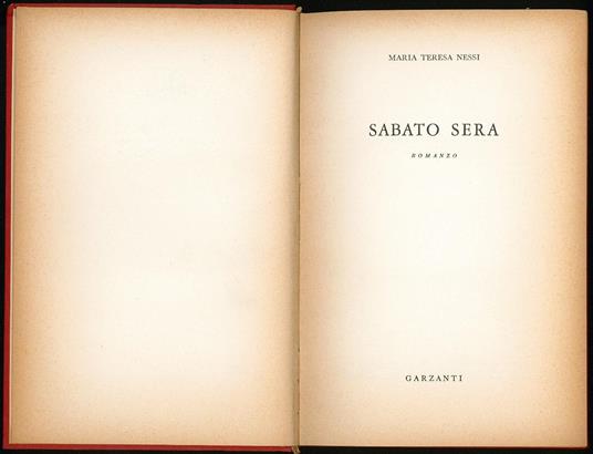 Sabato sera - Maria Teresa Messina - copertina