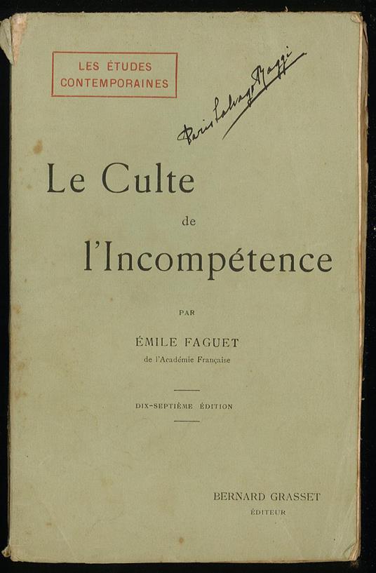 Le Culte de L'Incompetence - copertina
