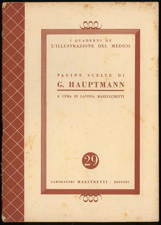 Pagine scelte di G. Hauptmann - copertina
