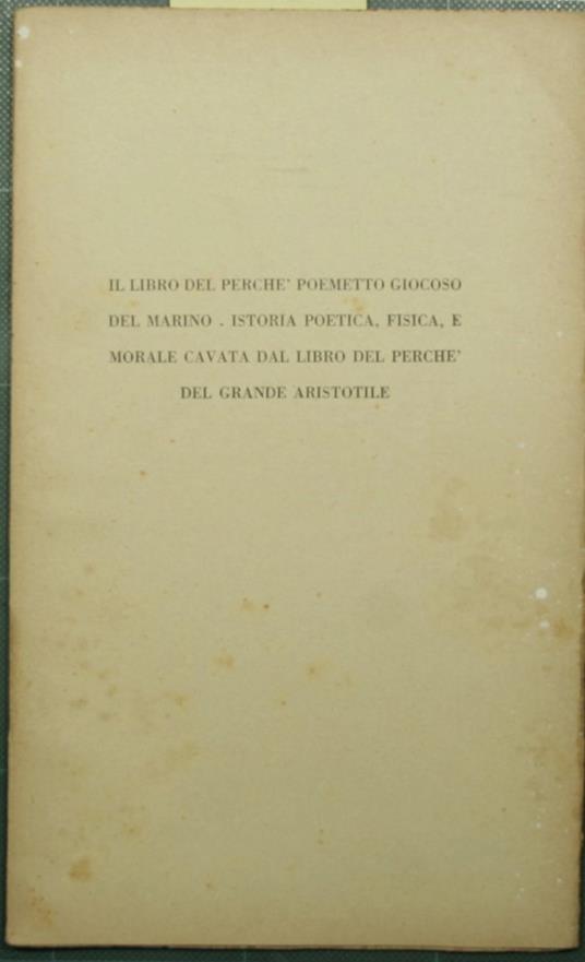 Il libro del perché - Marino - copertina