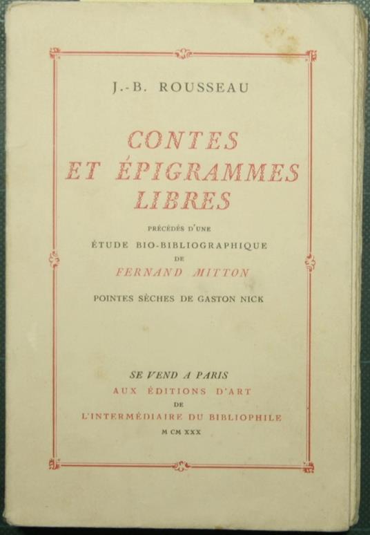 Contes et epigrammes libres - copertina