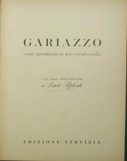 Gariazzo - copertina