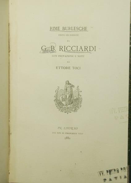 Rime burlesche - copertina