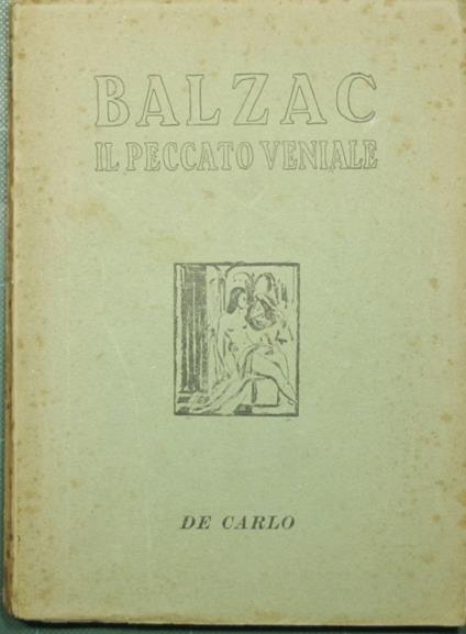 Il peccato veniale - Honoré de Balzac - copertina
