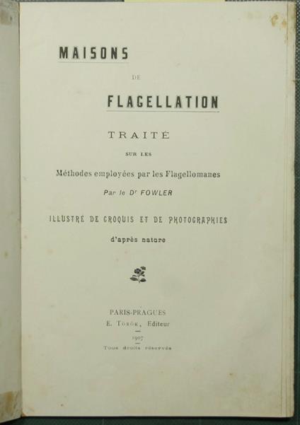 Maisons de flagellation - Christopher Fowler - copertina