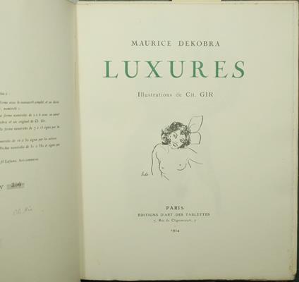 Luxures - Maurice Dekobra - copertina