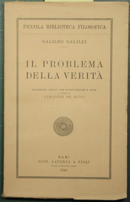 Il problema della verità - Galileo Galilei - copertina