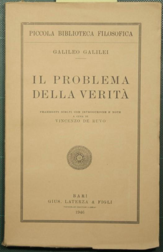 Il problema della verità - Galileo Galilei - copertina
