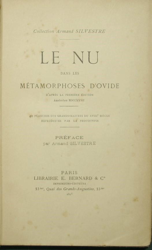 Le nu dans les Metamorphoses d'Ovide - copertina