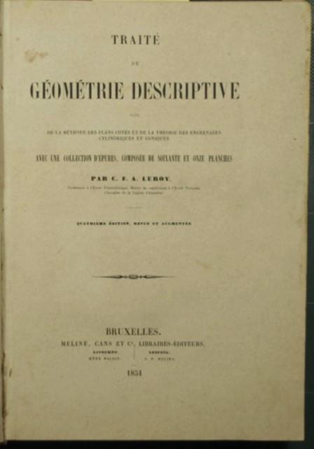 Traité de geometrie descriptive (solo testo) - copertina