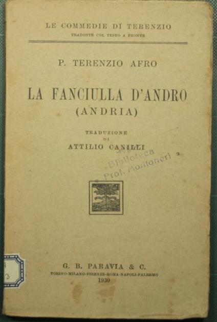 fanciulla d'Andro (Andria) - P. Afro Terenzio - copertina