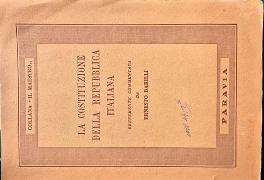 Costituzione della Repubblica Italiana - copertina