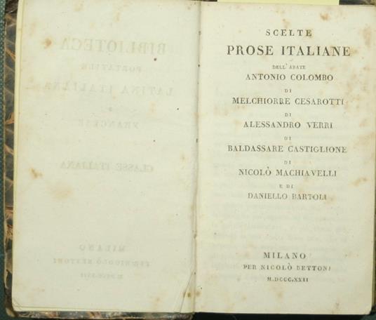 Scelte prose italiane - Scelte poesie italiane - copertina
