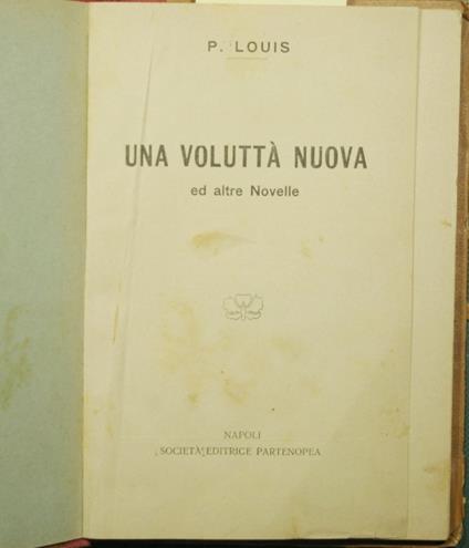 Una voluttà nuova ed altre novelle - copertina