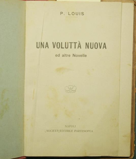Una voluttà nuova ed altre novelle - copertina