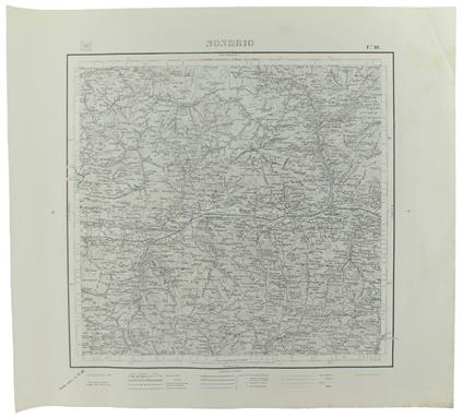 SONDRIO. Foglio 18 della Carta d'Italia, scala di 1:100.000, cm 57,5x52 - copertina