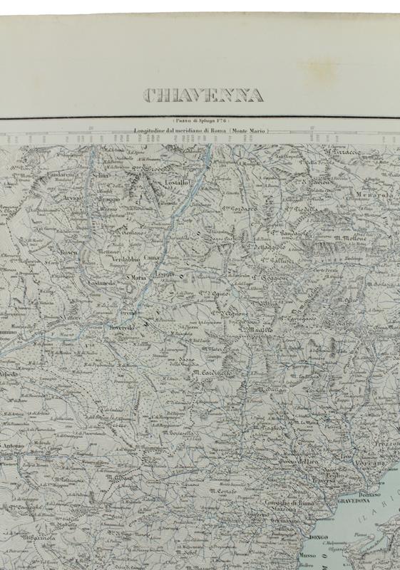CHIAVENNA. Foglio 17 della Carta Topografica del Regno d'Italia e del territorio limitrofo, alla scala di 1:100.000. cm 57,5x52