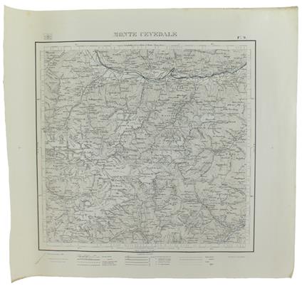 MONTE CEVEDALE. Foglio 9 della Carta d'Italia, scala di 1:100.000, cm 57,5x52 - copertina
