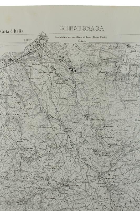 CERMIGNAGA. Foglio 31- i.N.O. della Carta d'Italia, scala di 1:25.000, cm 58x52 ca.
