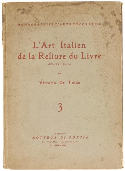 L' ART ITALIEN DE LA RELIURE DU LIVRE (XV-XVI siècles) N. 3 - copertina