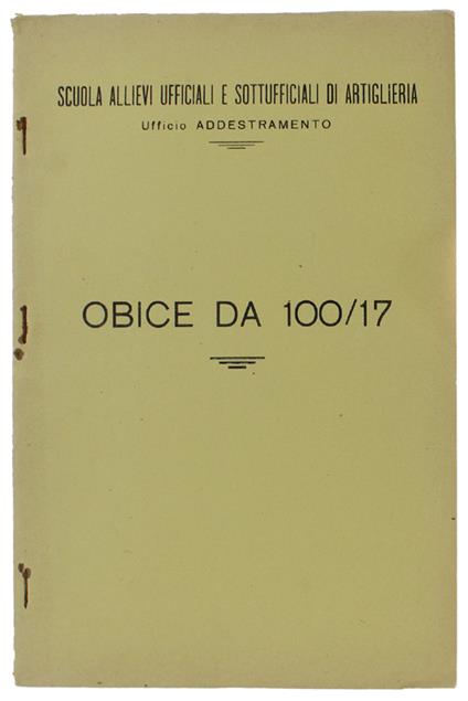 OBICE DA 100/17 (Solo testo) - copertina