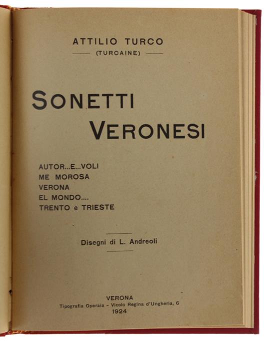 SONETTI VERONESI. Disegni di L.Andreoli [dedica] - copertina