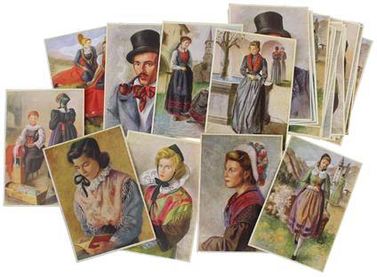 I COSTUMI DELLA VALLE D'AOSTA: Lotto di 30 cartoline illustrate nuove. - Ermanno Poli - copertina