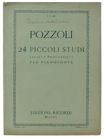 24 PICCOLI STUDI facili e progressivi per pianoforte. - copertina