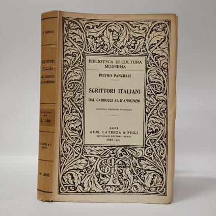 Scrittori italiani dal Carducci al d’Annunzio - Pietro Pancrazi - copertina