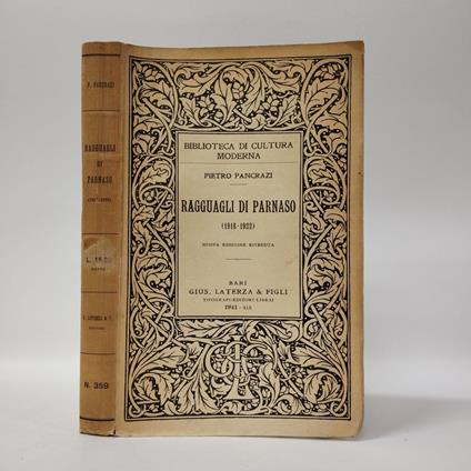 Ragguagli di Parnaso (1918-1922) - Pietro Pancrazi - copertina