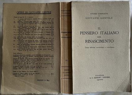 Il Pensiero Italiano Del Rinascimento - Giovanni Gentile - copertina