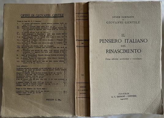Il Pensiero Italiano Del Rinascimento - Giovanni Gentile - copertina