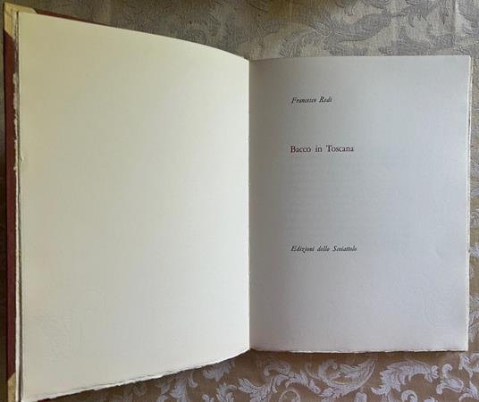 Bacco In Toscana, - Francesco Redi - copertina