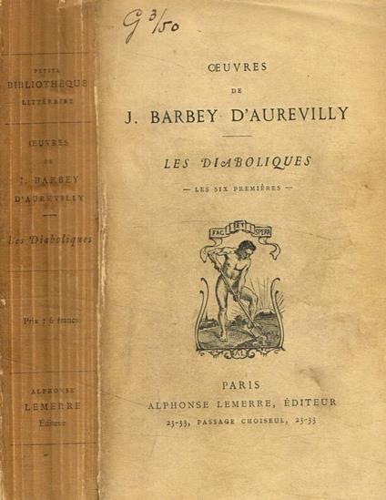oeuvres de j.Barbey D'Aurevilly. Les diaboliques - copertina