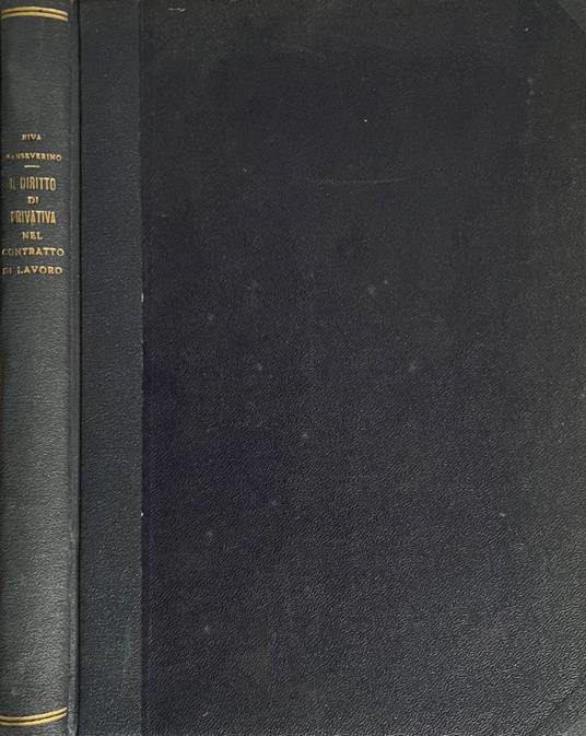 Il diritto di privativa nel contratto d lavoro - Luisa Riva Sanseverino - copertina
