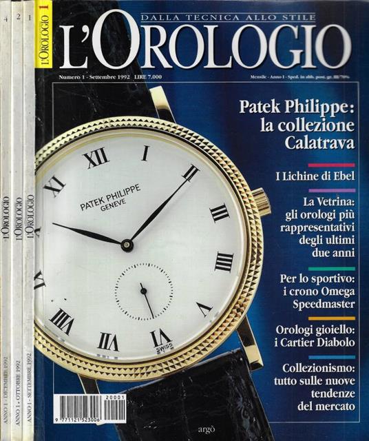 L' orologio- dalla tecnica allo stile n. 1-2-4 Anno 1992 - copertina