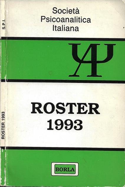 Società Psicoanalitica Italiana - Roster 1993 (Elenco dei Soci e dei Candidati - Aprile 1993) - copertina