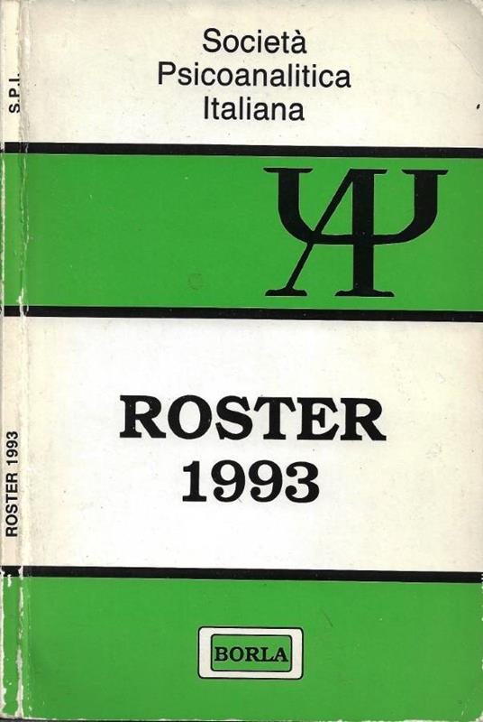 Società Psicoanalitica Italiana - Roster 1993 (Elenco dei Soci e dei Candidati - Aprile 1993) - copertina