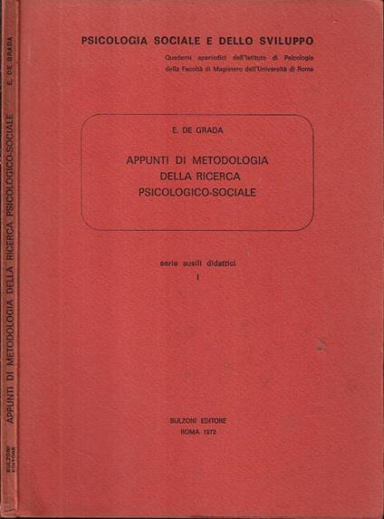 Appunti di metodologia della ricerca psicologico - sociale - copertina
