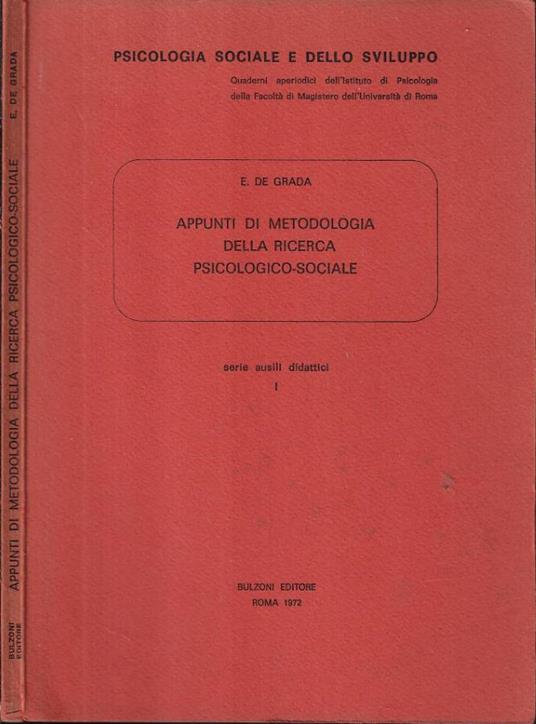 Appunti di metodologia della ricerca psicologico - sociale - copertina