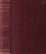 Notes on doctrinal and spiritual subjects Vol. I: Mysteries and festivals
