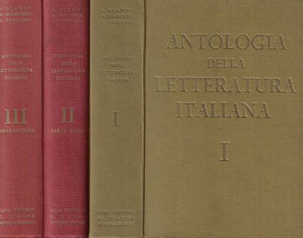 Antologia della letteratura italiana I- II parte prima- III parte seconda - copertina