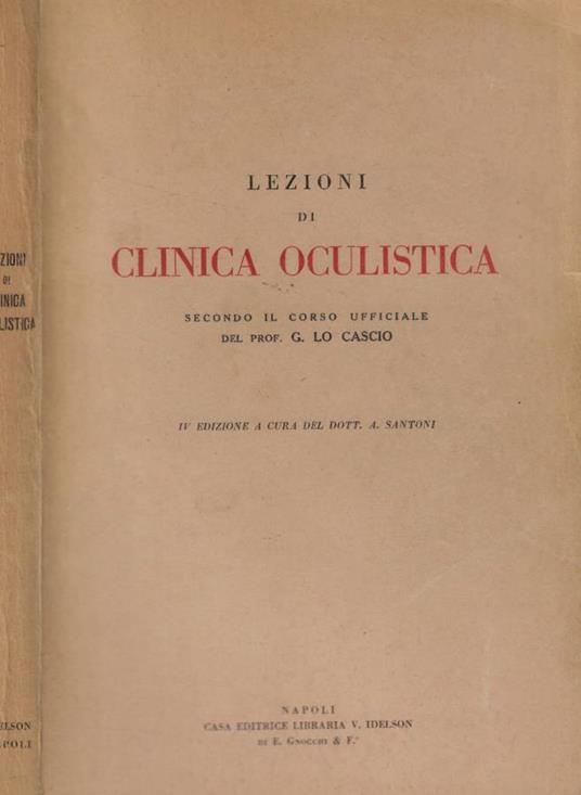 Lezioni di clinica oculistica - copertina